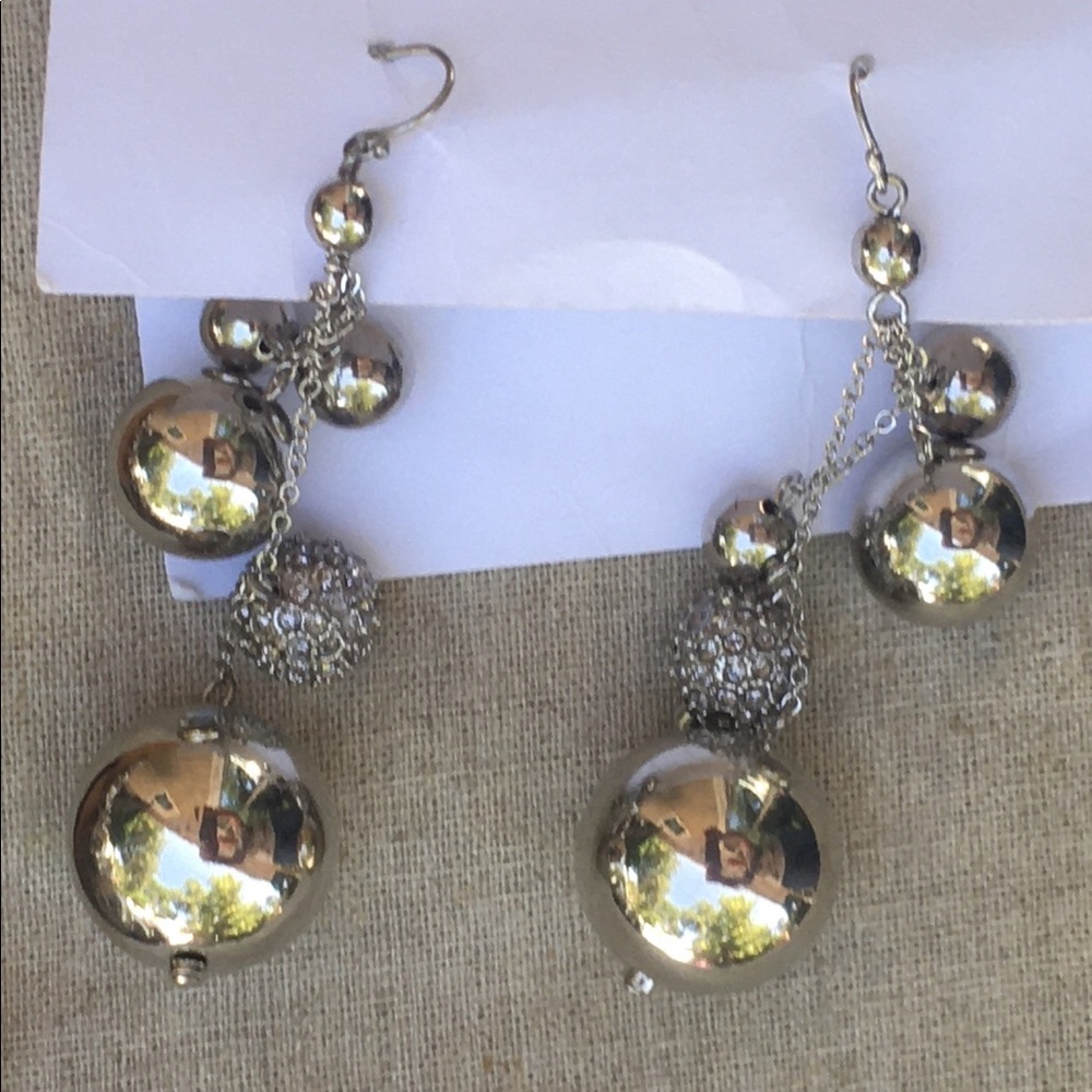 Lee Angel Silver multi chain tier Necklace dangle Earring Set New - Picture 4 of 5